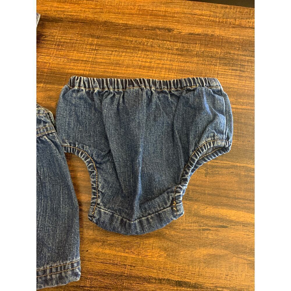 OLD NAVY Girl’s 2 Piece Overall Dress with Diaper Cover / Size: NB 3-6 Months - Picture 3 of 7